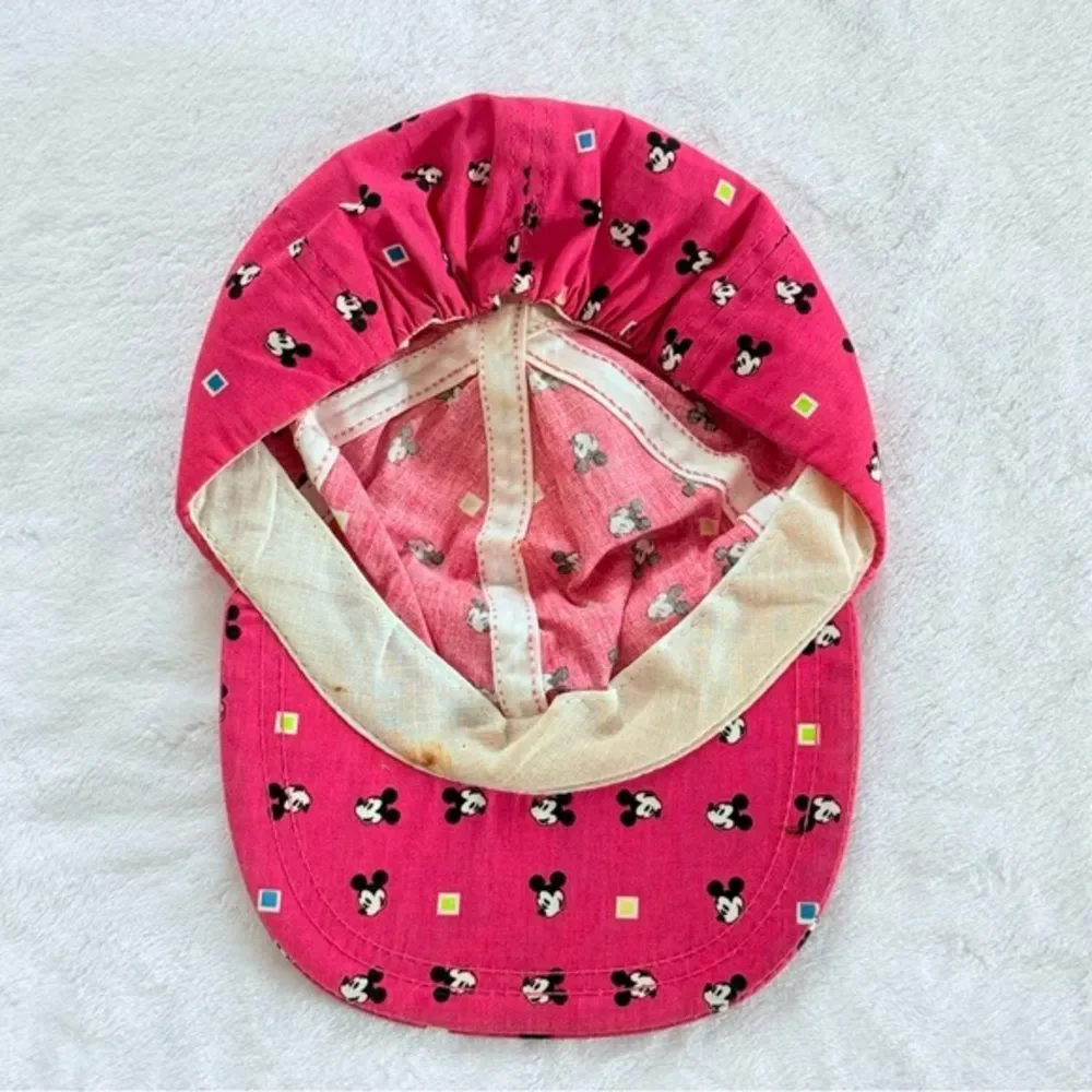 RARE Vintage 80s Mickey Mouse Hot Pink Cap Disney Atlas Compton USA Adult Size